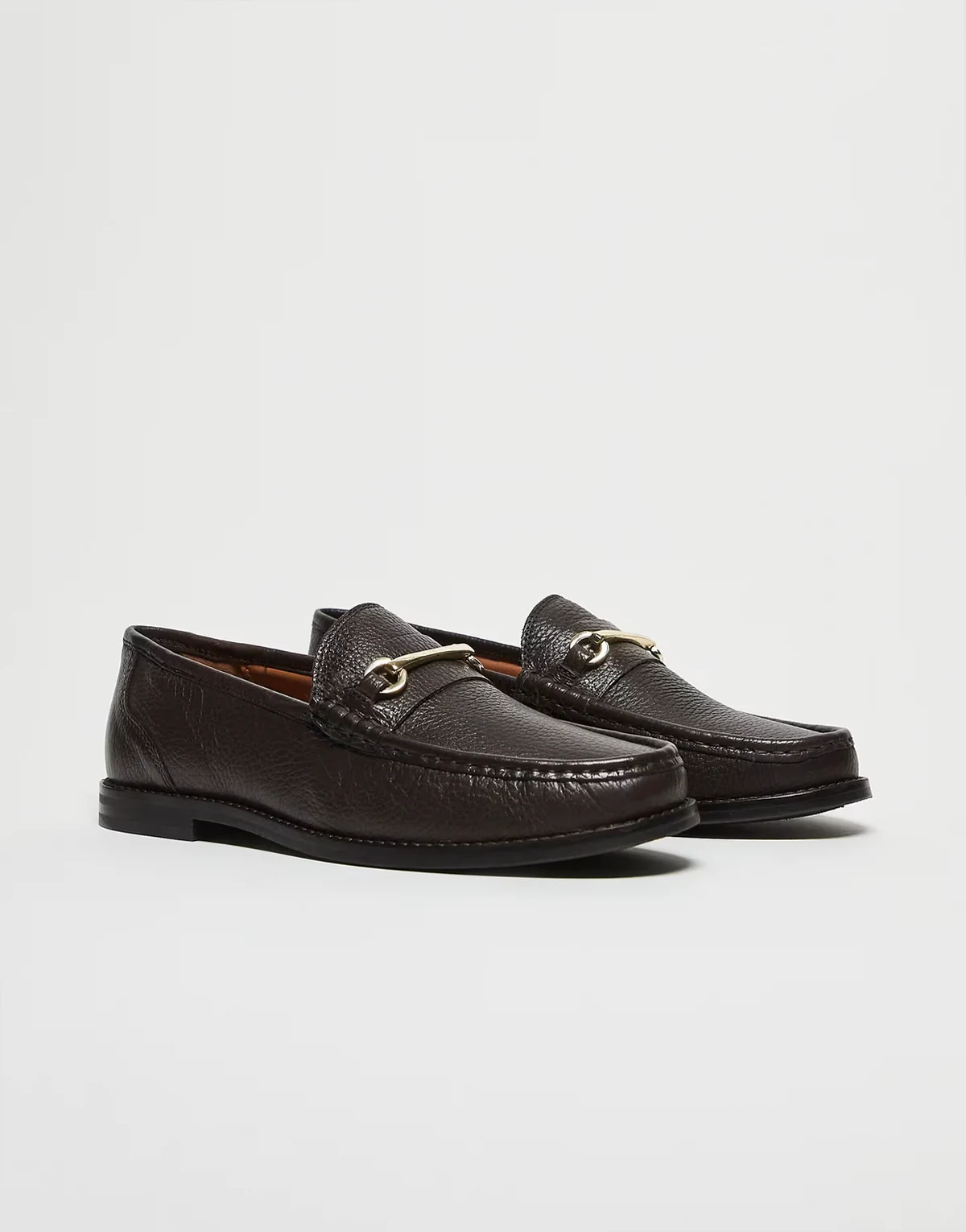 – Penny-Loafer aus braunem Leder mit Trense