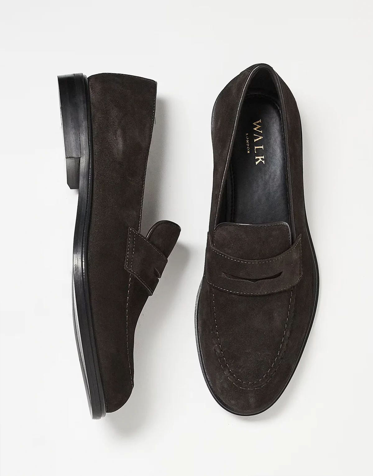 Putney saddle loafers in brown suede