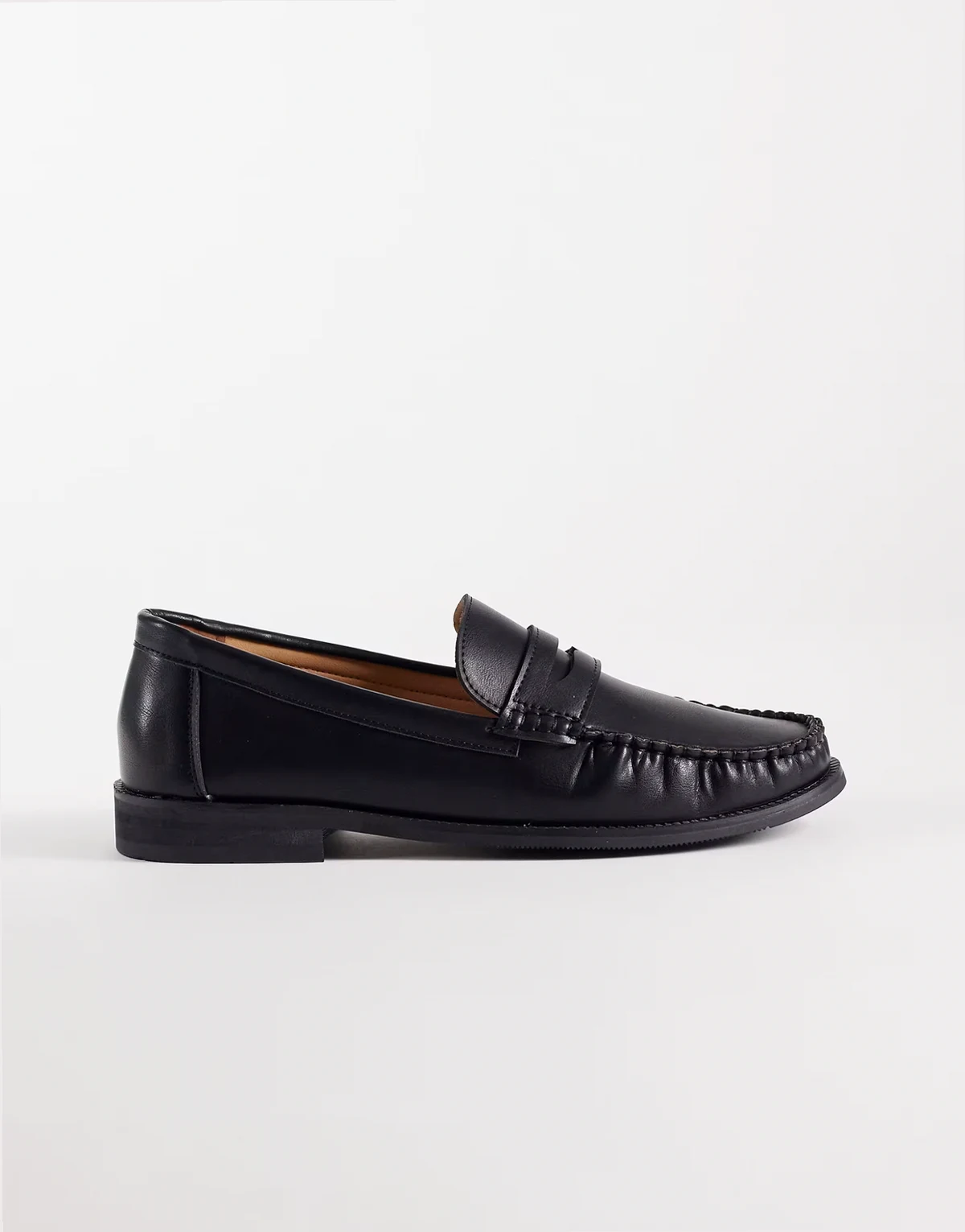Hero rouched loafers in matt black PU