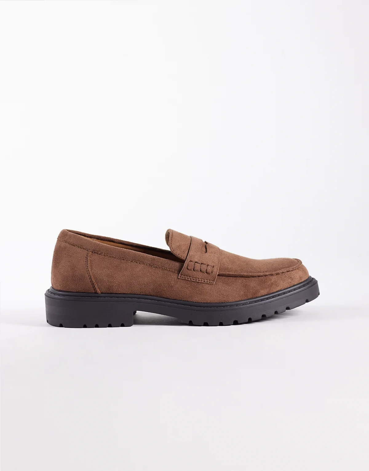 Pier chunky loafers in brown microsuede