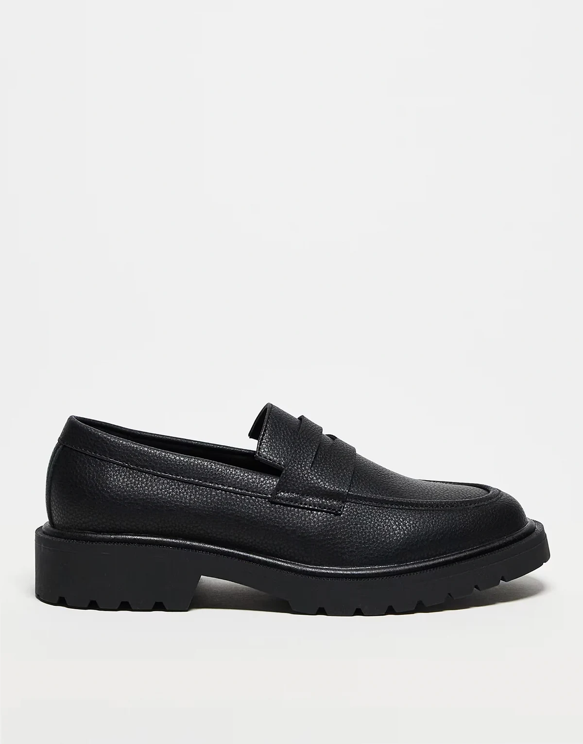 – Penny-Loafer in gewalktem Schwarz mit Profilsohle