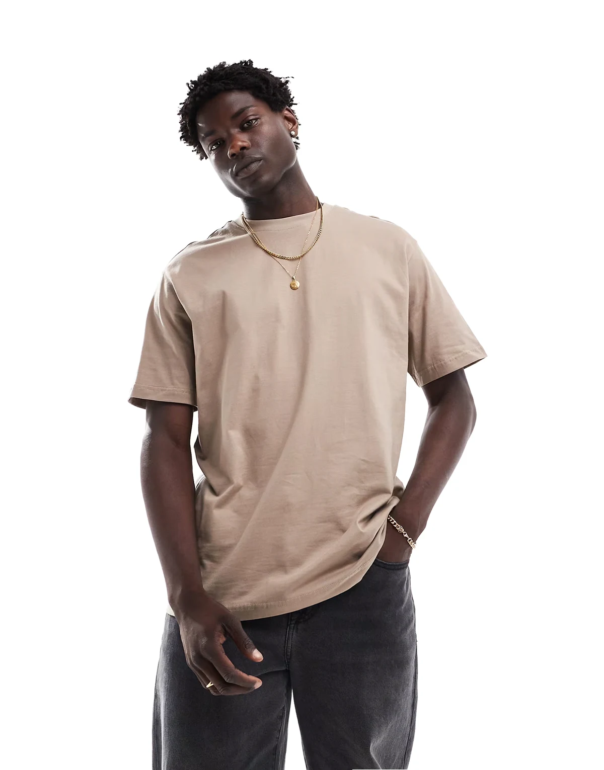 relaxed fit t-shirt in taupe