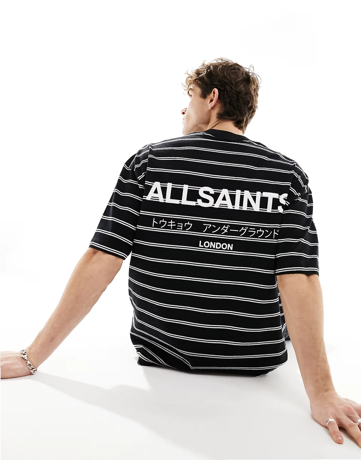 Underground oversized T-shirt in black stripe