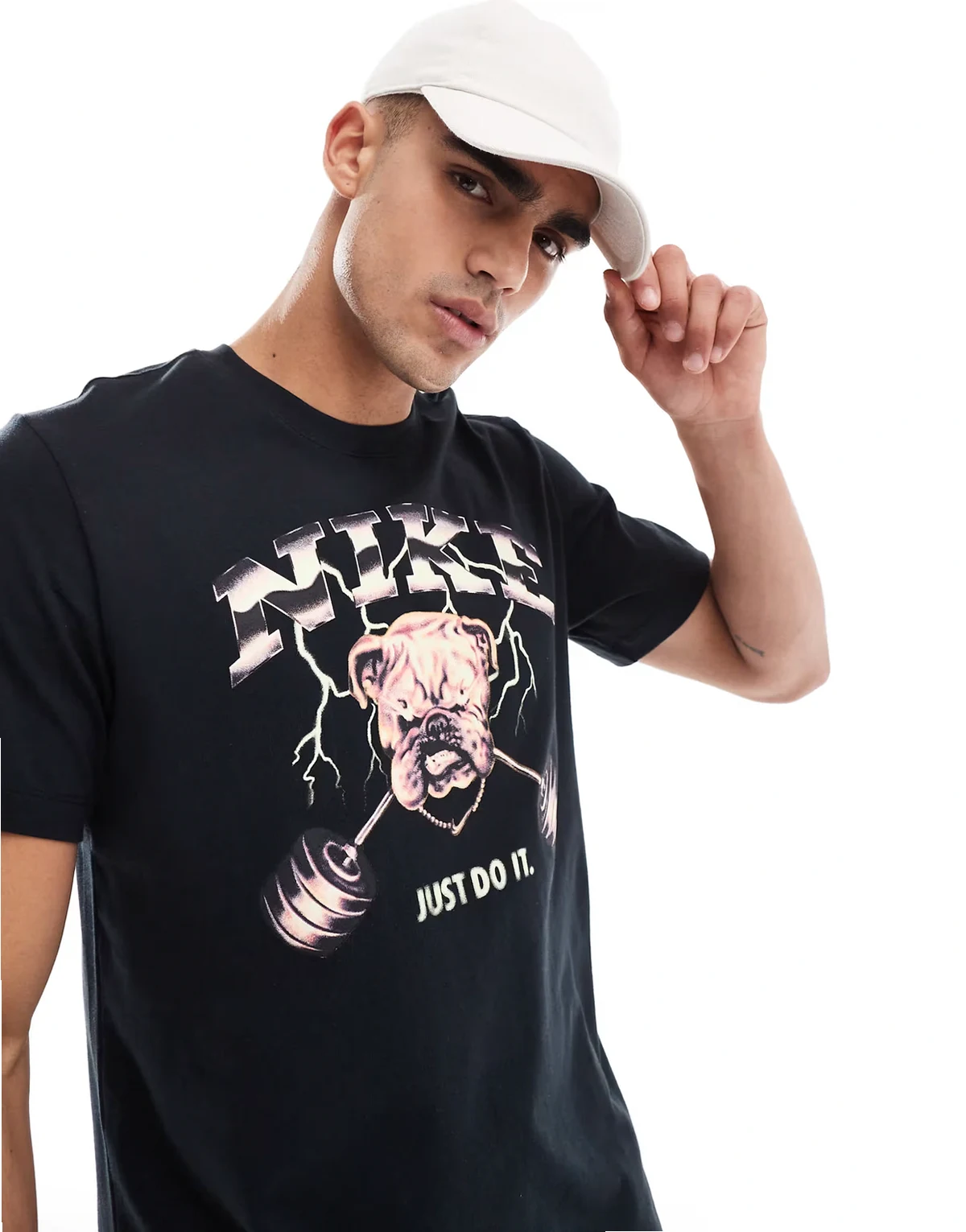 Bulldog graphic T-shirt in black