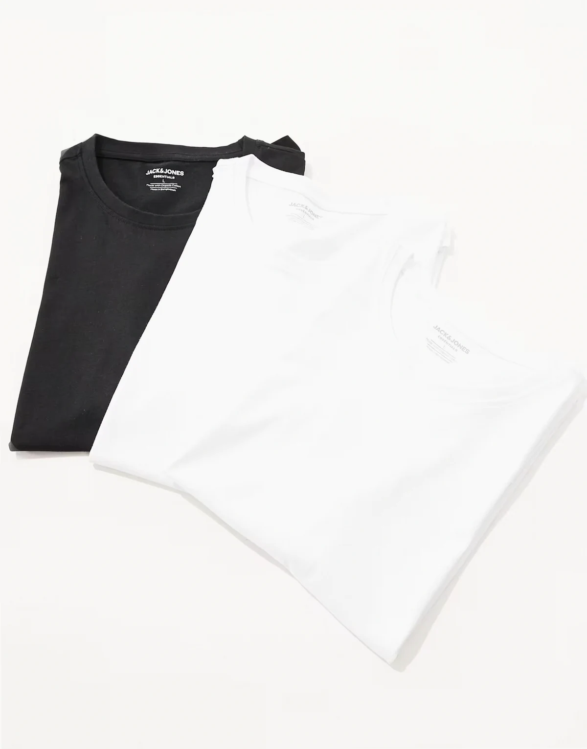 3 pack longline curved hem t-shirt in white & black