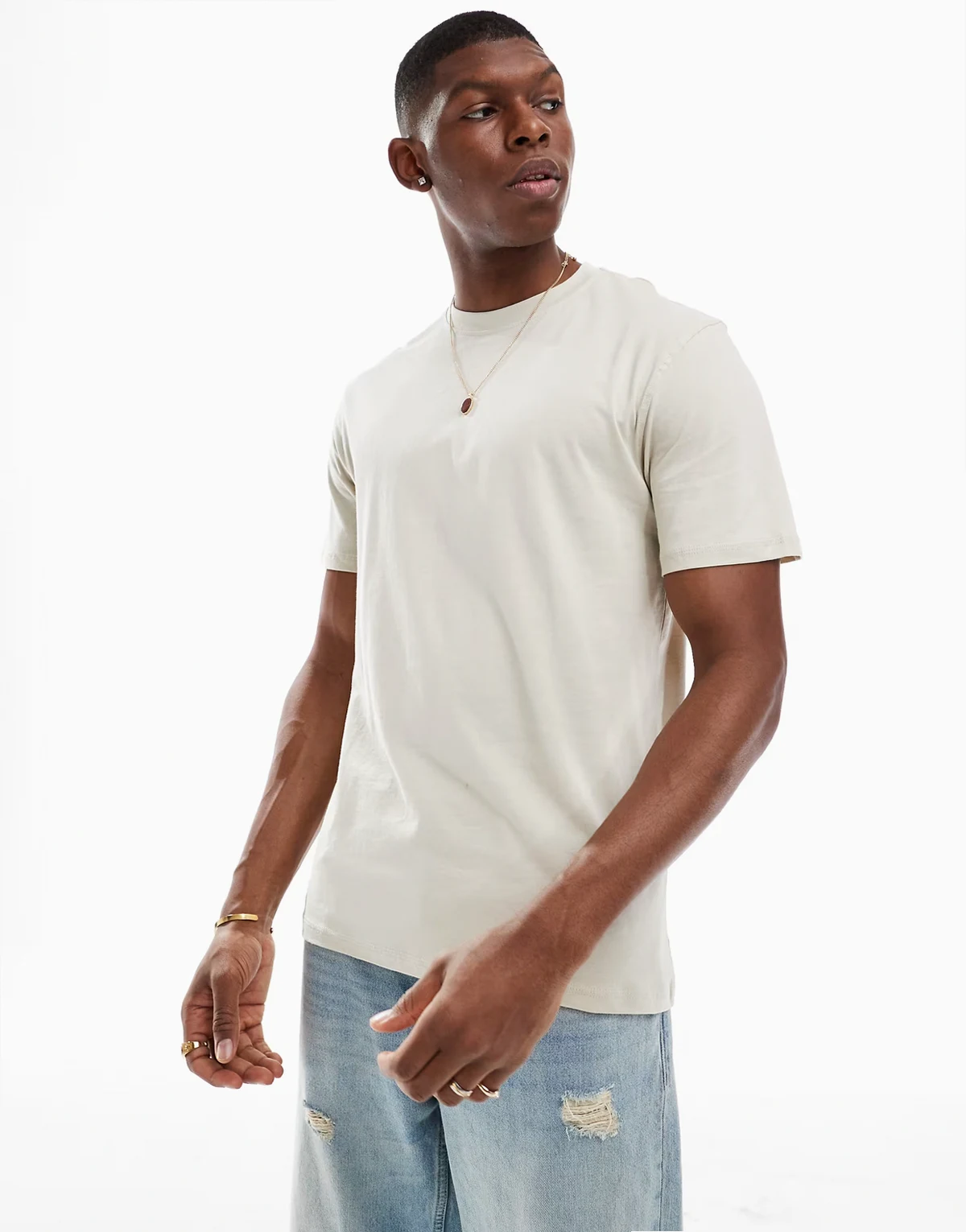 slim fit t-shirt in beige