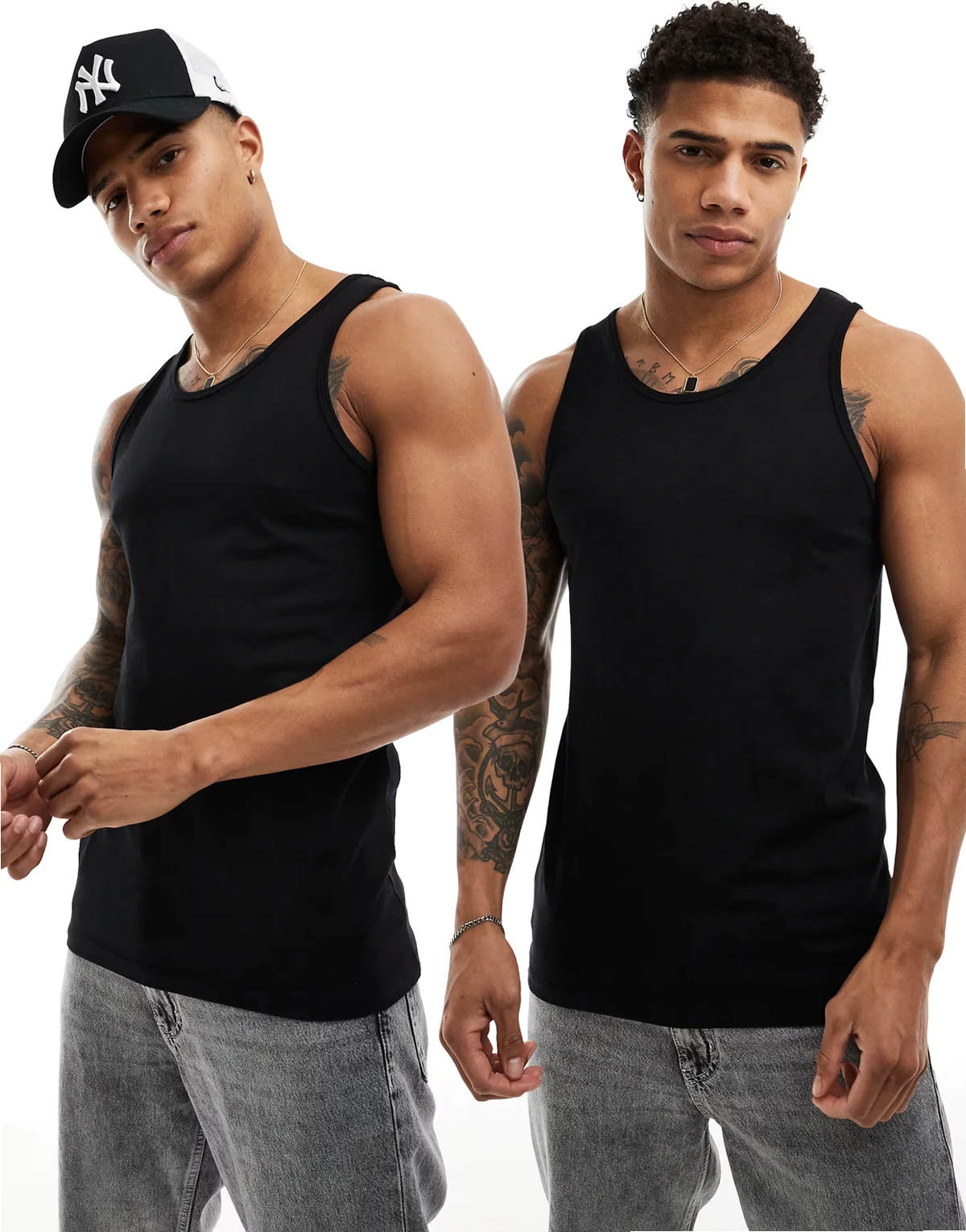 2 pack tank top in black
