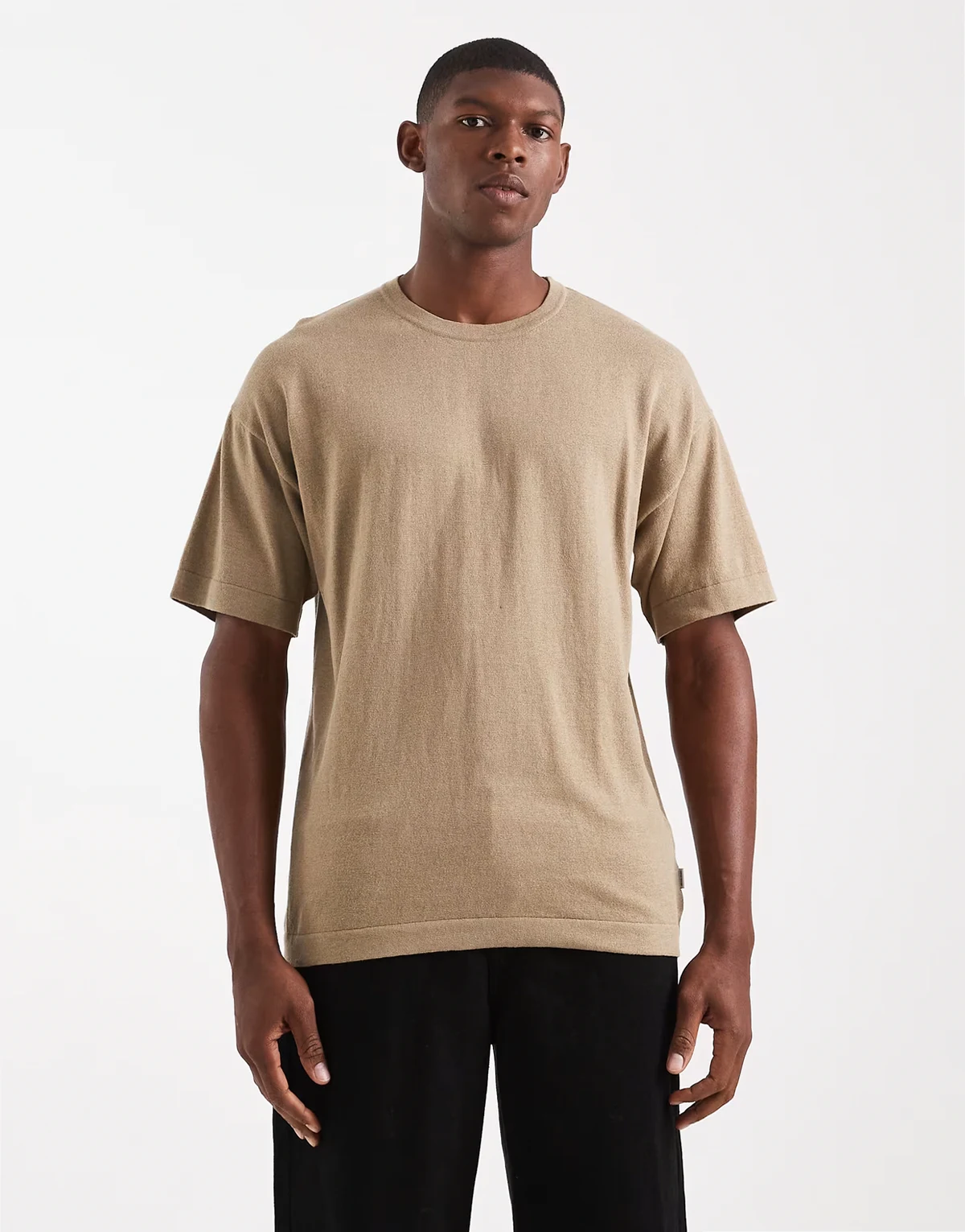 oversized knitted t-shirt in beige