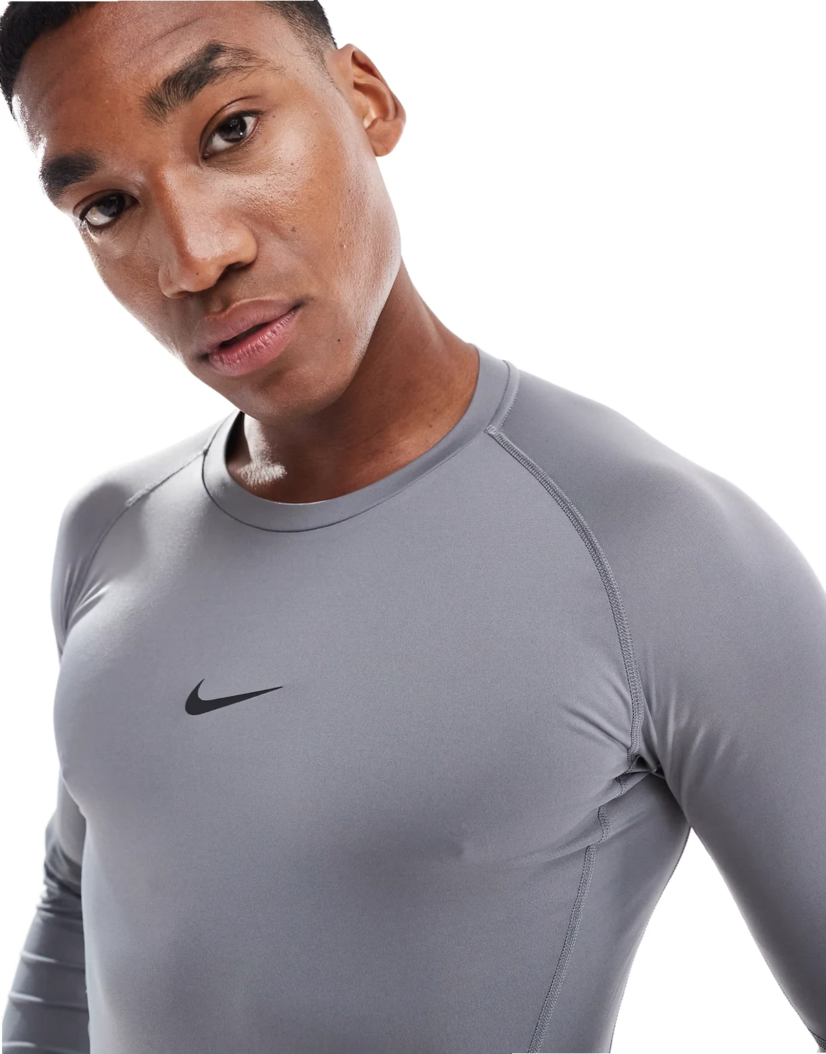 Pro muscle fit longsleeve top in gray