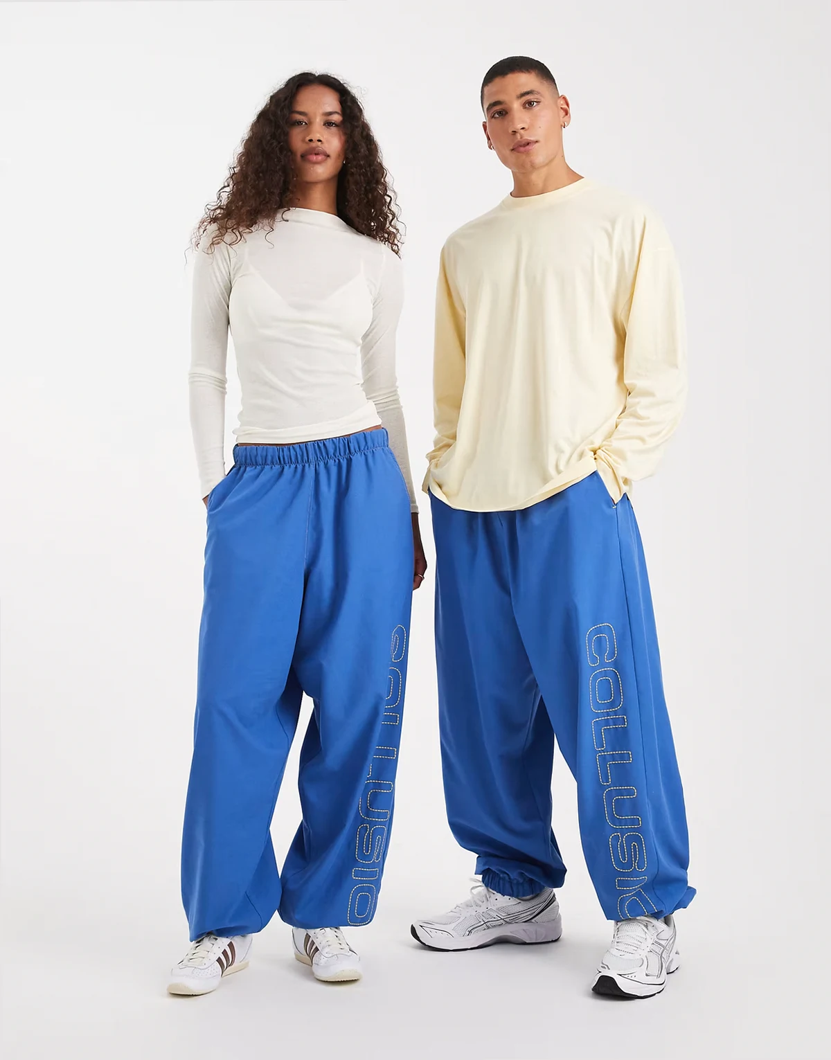 Unisex baggy nylon oversized sweatpants