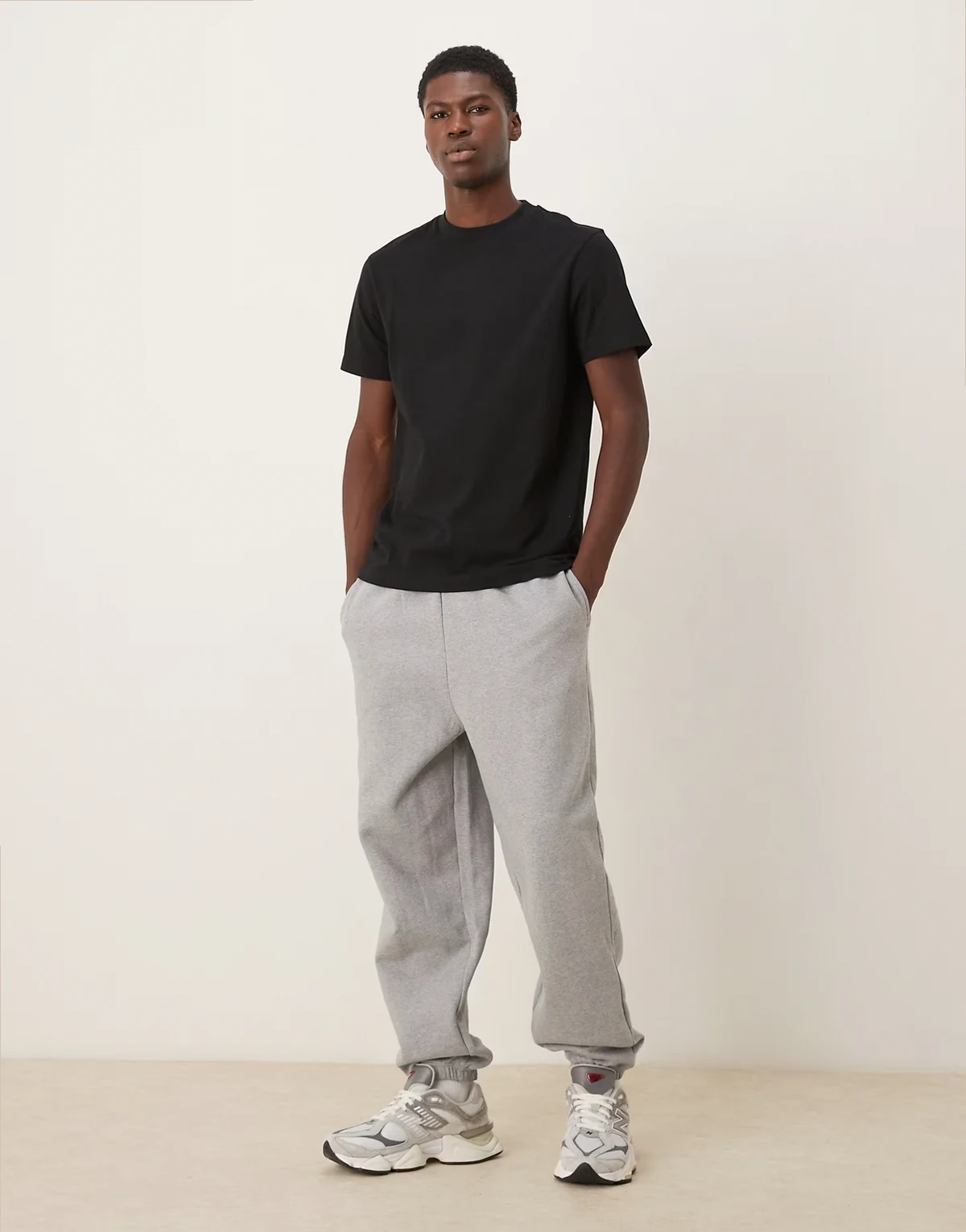 premium heavy weight oversized sweatpants 400gsm in heather gray