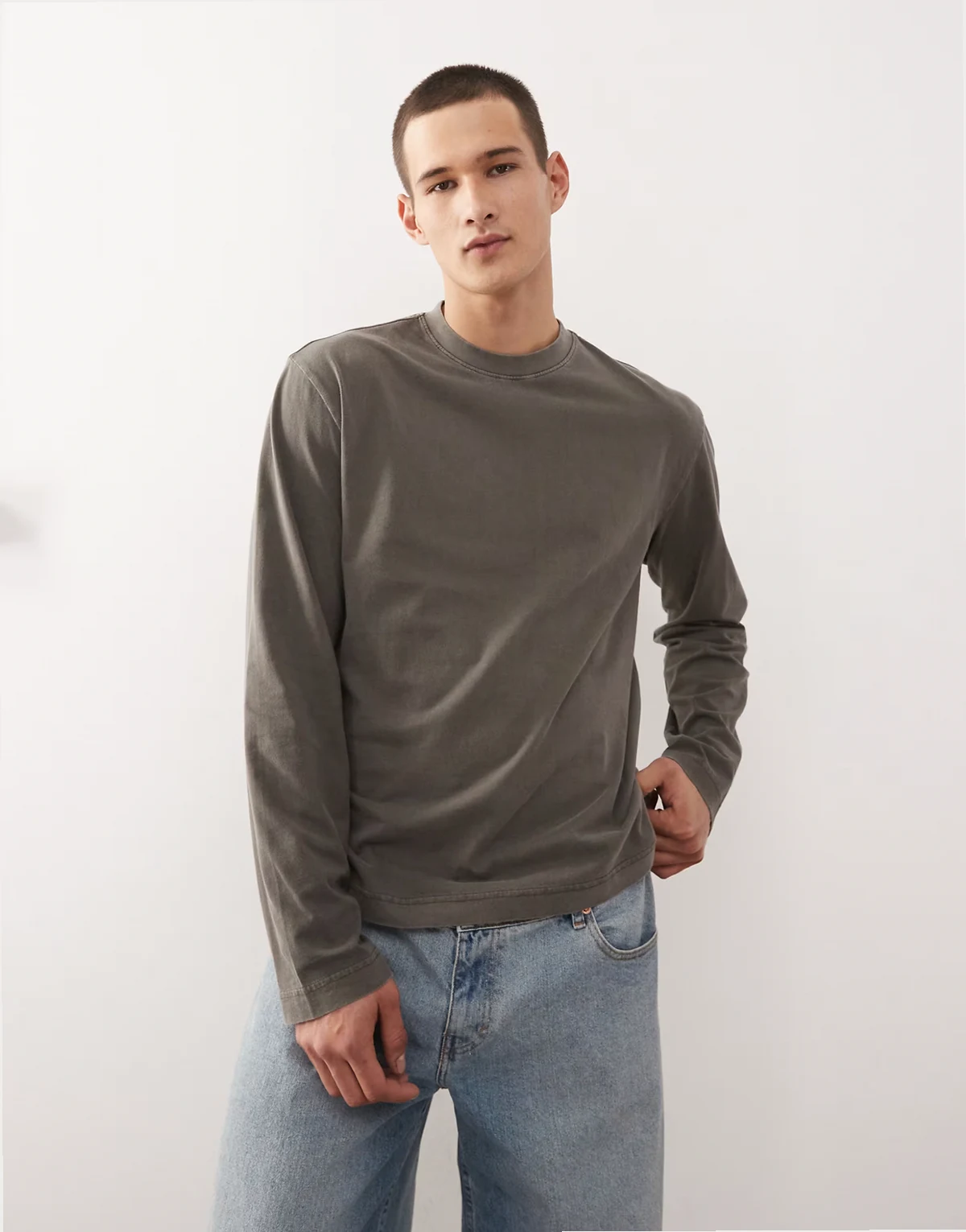 lounge relaxed fit long sleeve T-shirt in mole