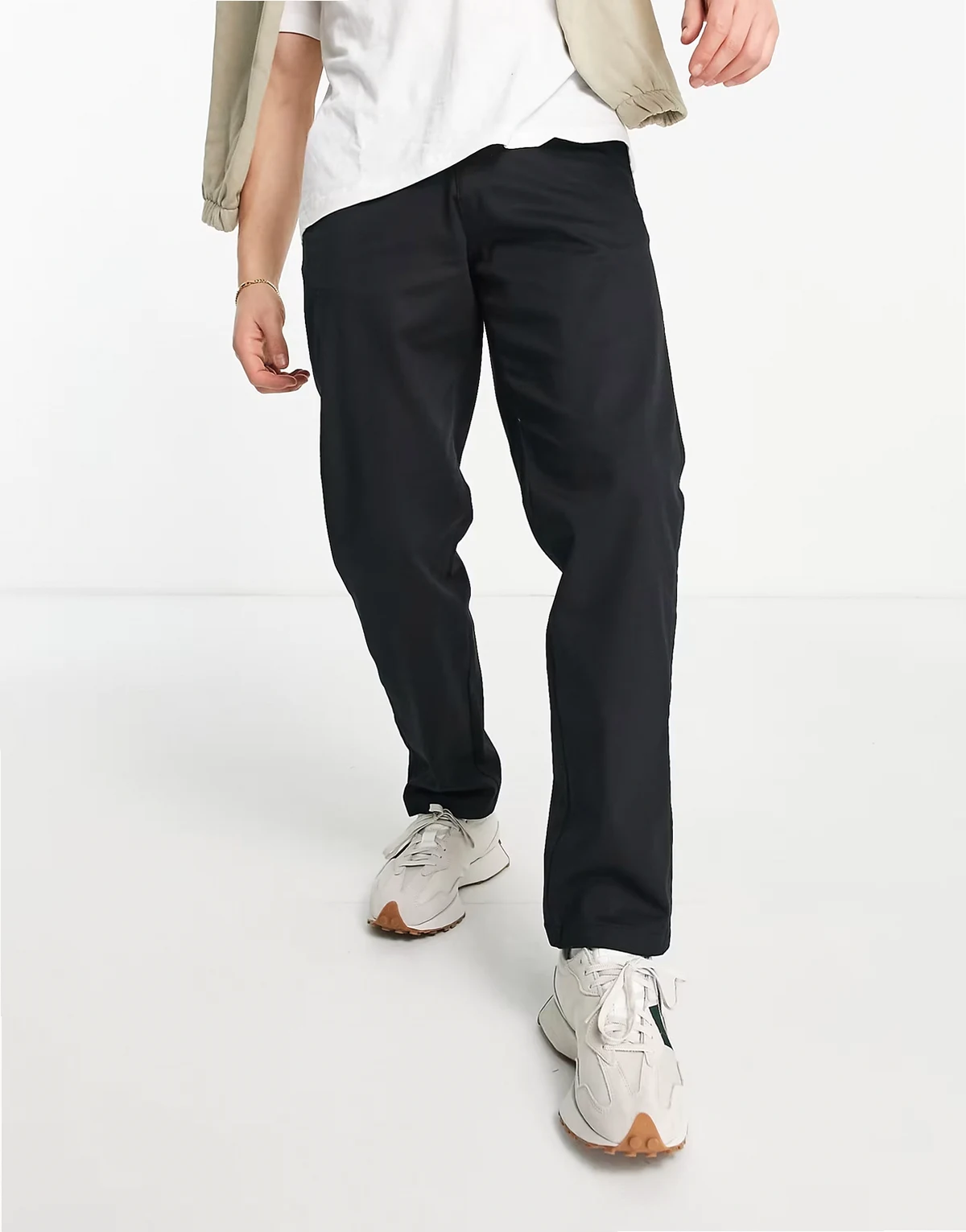 intelligence kane loose fit chino pants in black