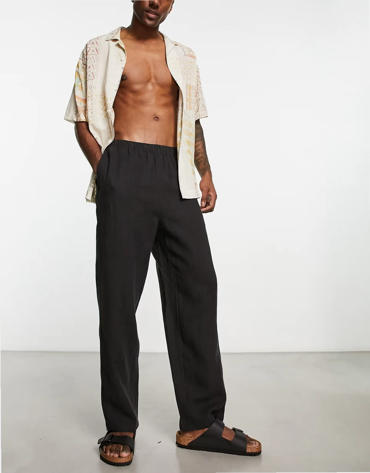 – Seth – Leinen-Hose in Schwarz