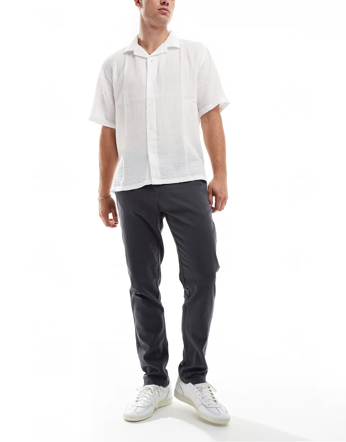 slim fit chinos in grey
