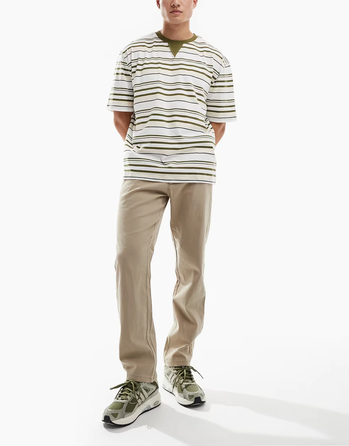 straight fit chinos in beige