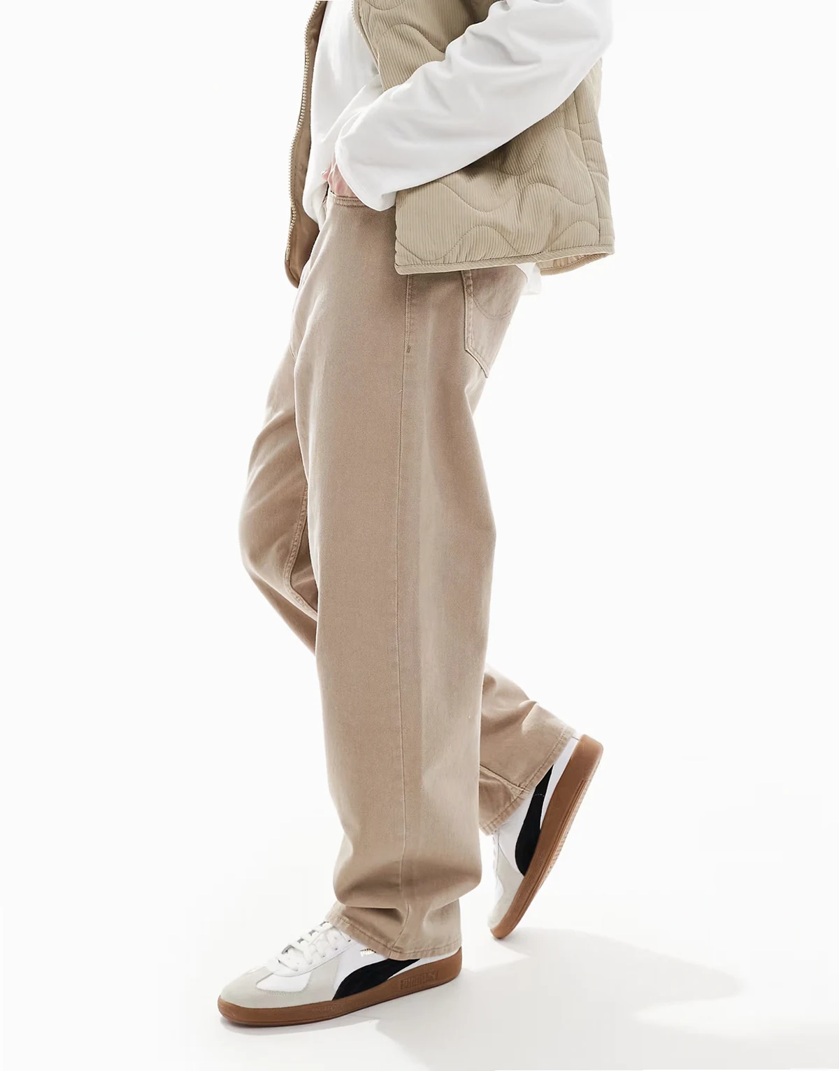 Alex wide fit pants in beige