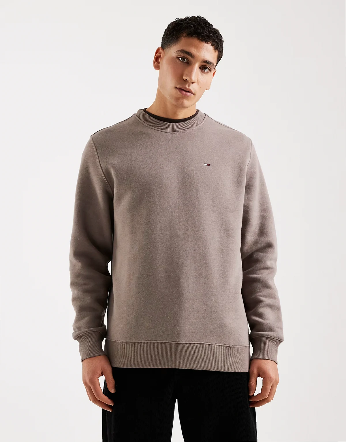 badge crewneck sweatshirt in mink