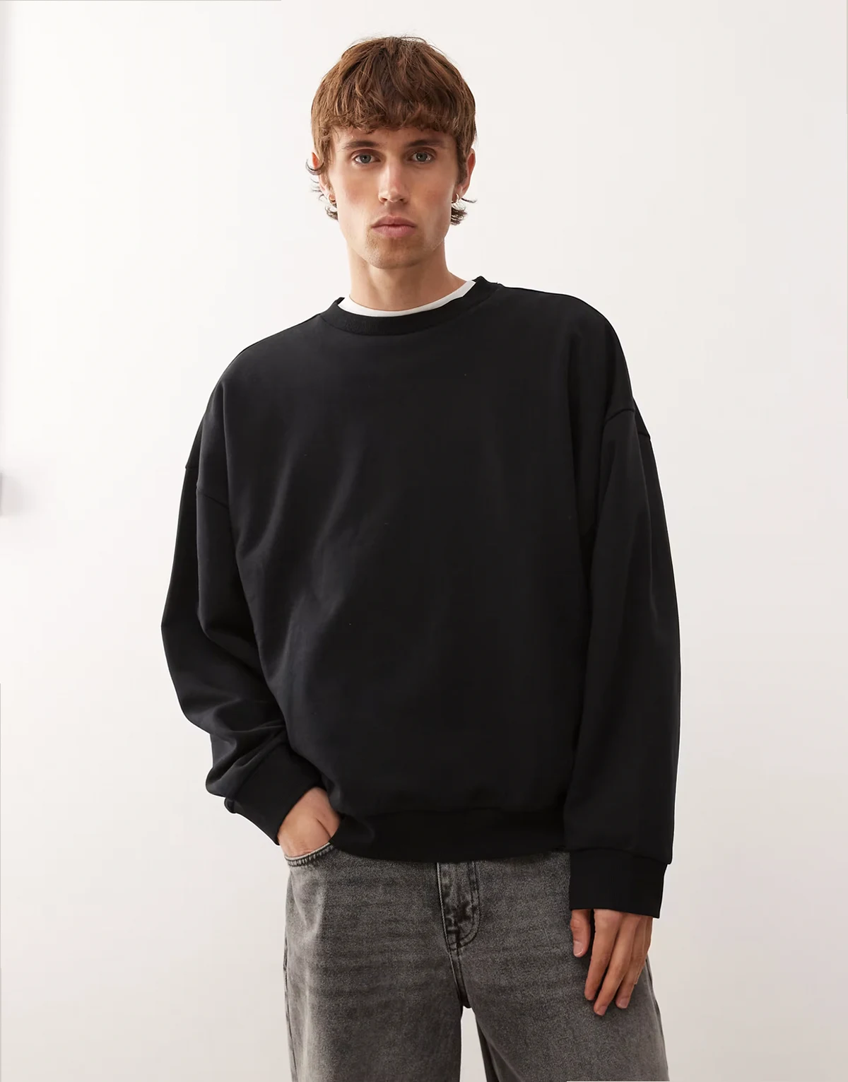 Essentials boxy oversized sweatshirt in black
