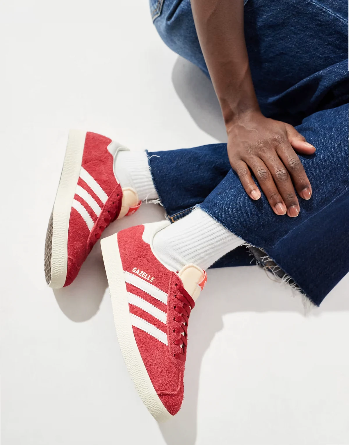 Gazelle sneakers in burgundy and white