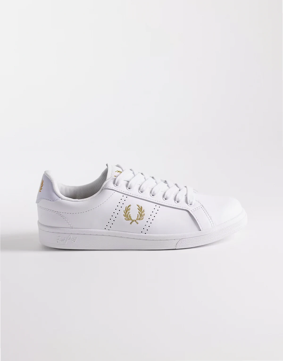 – B721 – Leder-Sneaker in Weiß mit Logo
