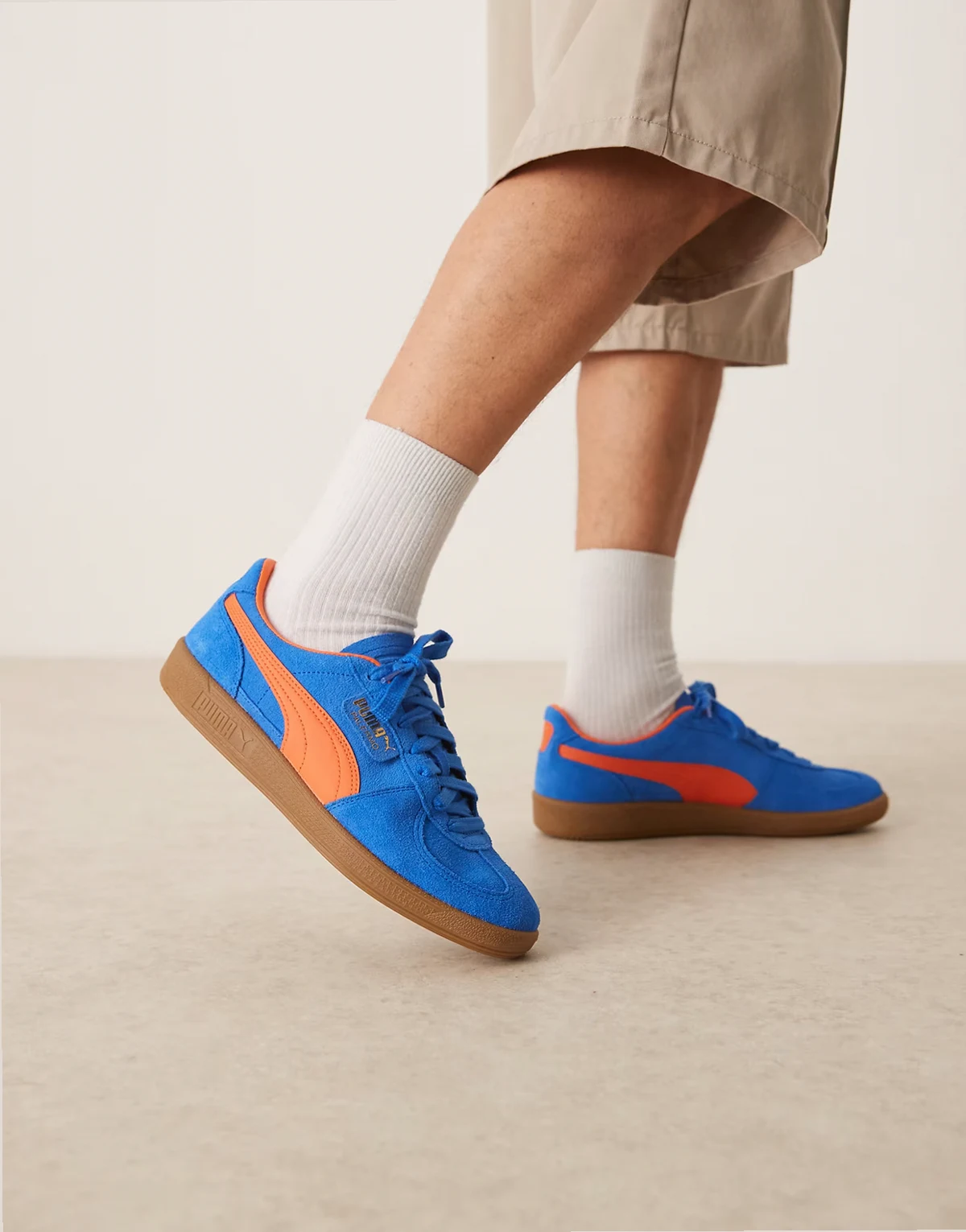 Palermo sneakers in blue and orange detail