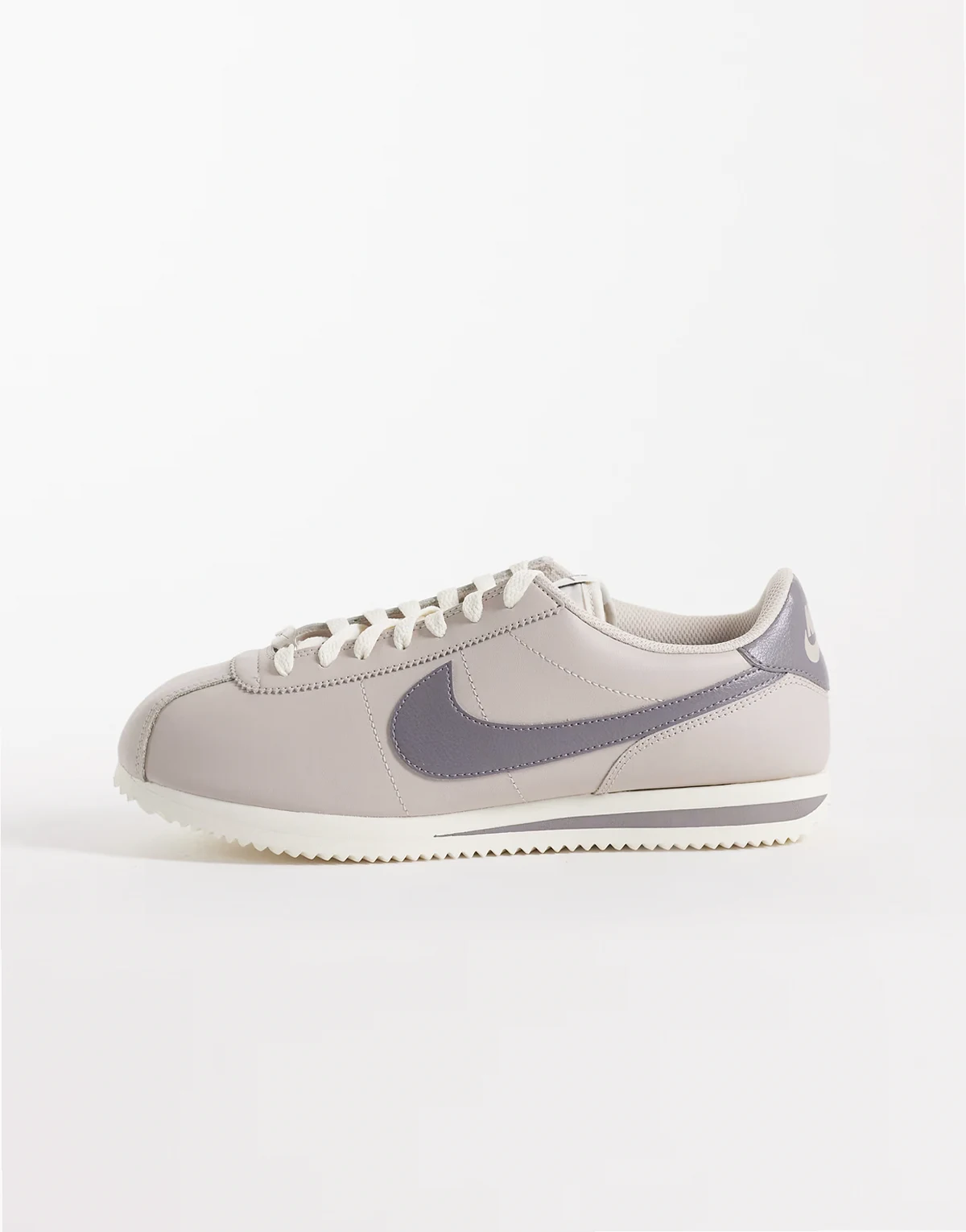 Cortez leather sneakers in off-white and gray