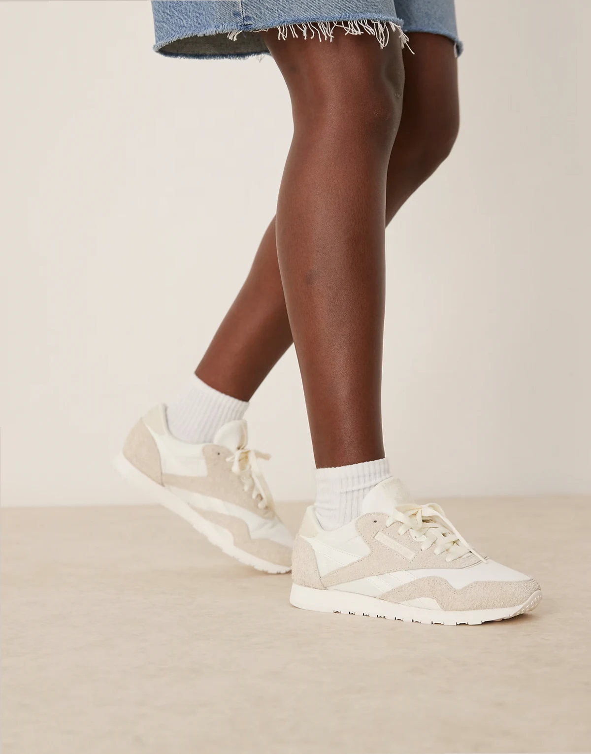 Classic Nylon sneakers in off white