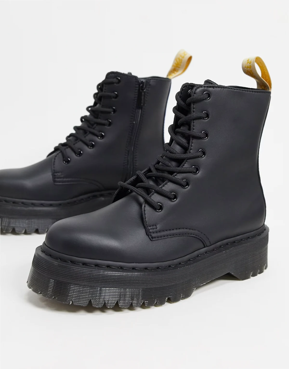 vegan jadon platform boots black mono