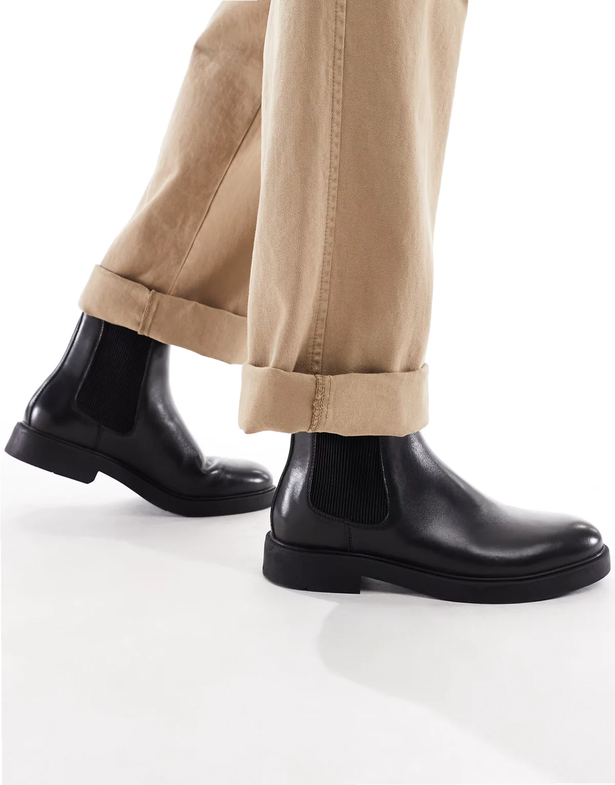 – Dice – Chelsea-Stiefel aus Leder in Schwarz mit runder Zehenpartie