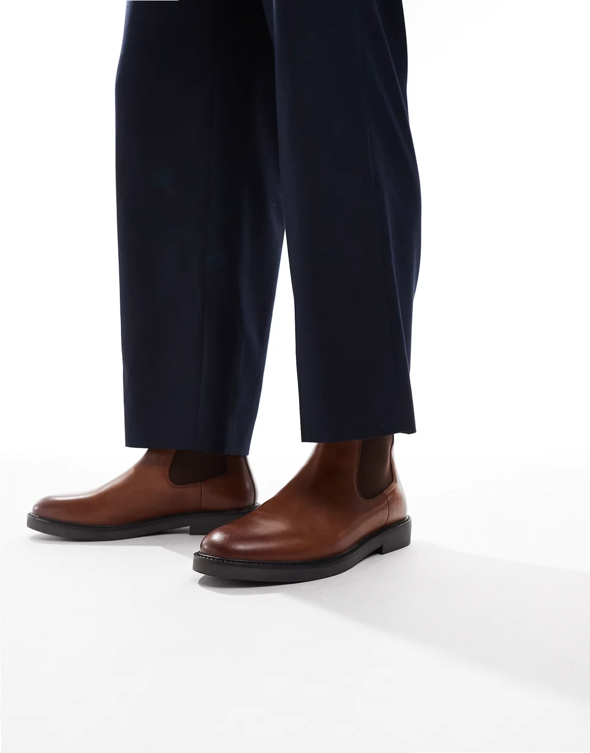 – Chelsea-Stiefel aus Leder in Hellbraun