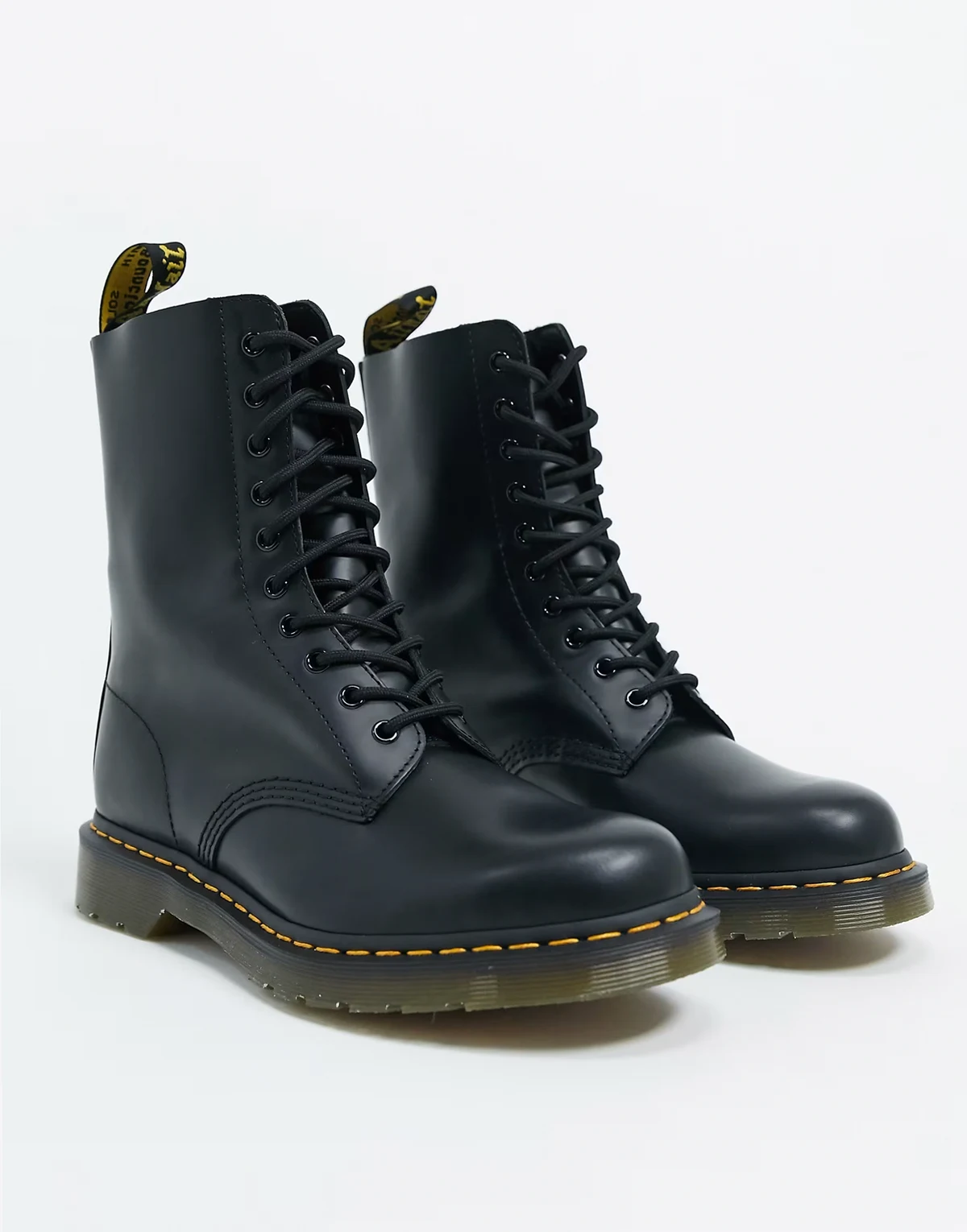1490 10-eye boots in black
