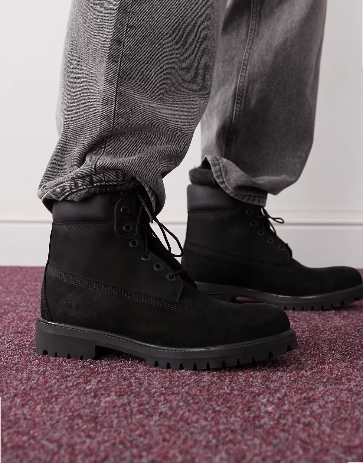 6 inch lace up waterproof boot in black