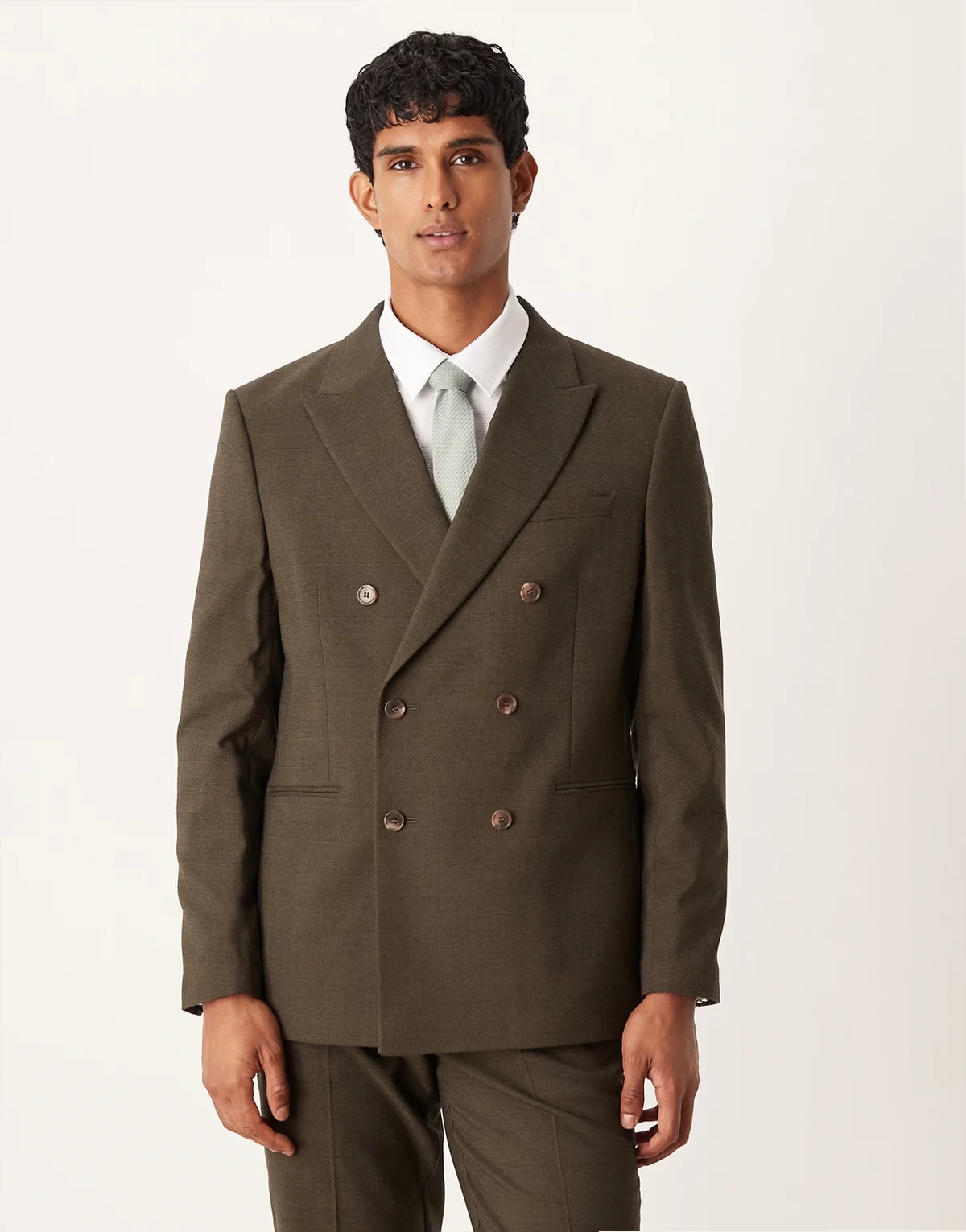 regular suit jacket in brown glen check