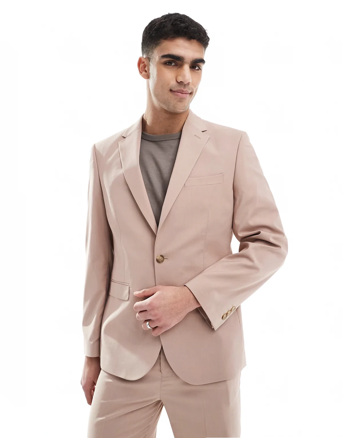 slim suit jacket in dusty pink