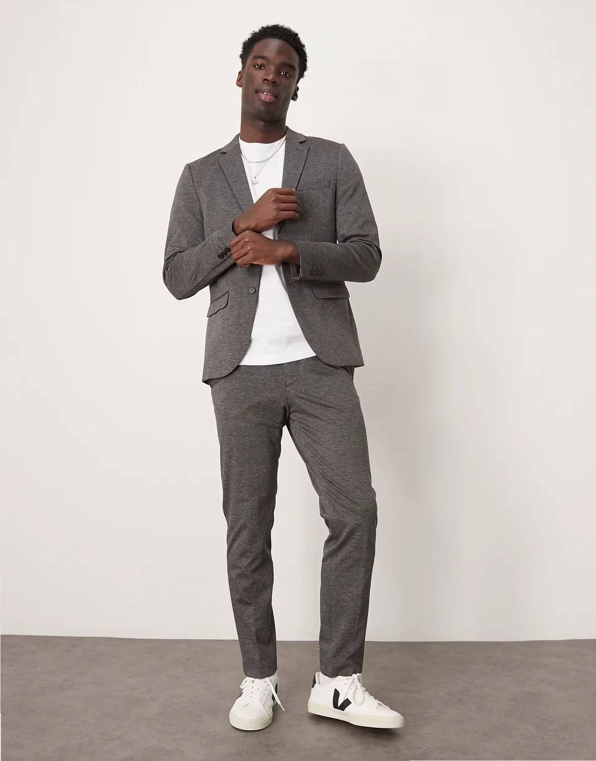 Noah slim fit jersey pants in dark gray