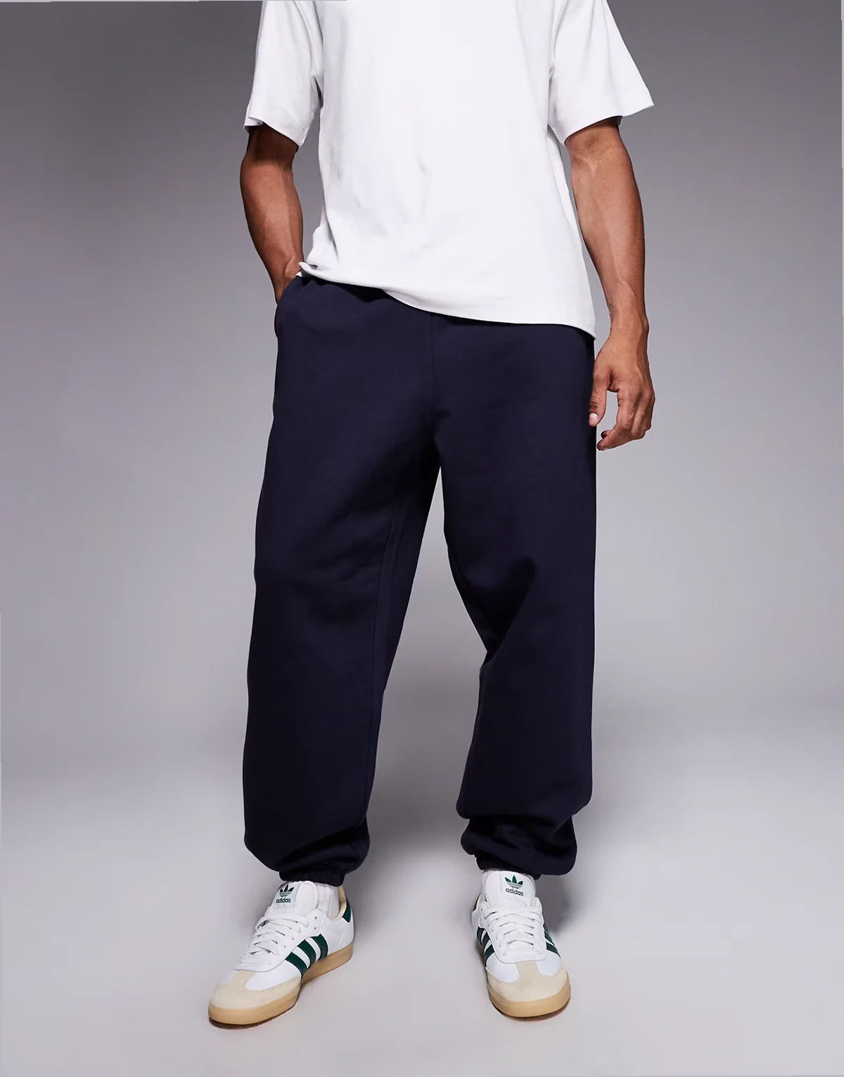 – Premium – Schwere Oversize-Jogginghose in Marineblau, 400 g/m²