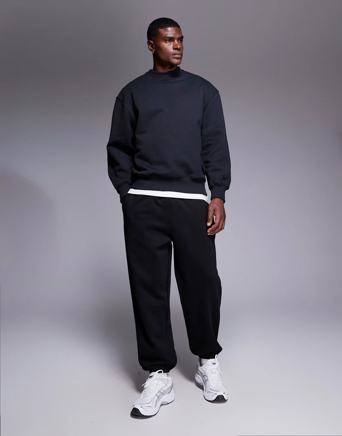 premium heavyweight relaxed sweatpants in 400gsm black
