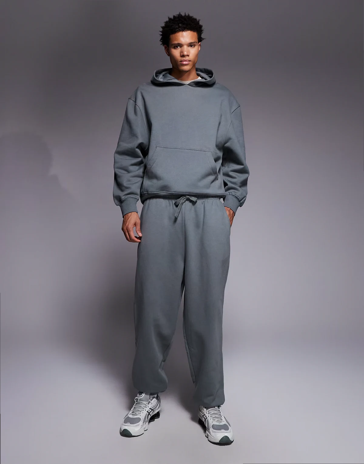 premium heavyweight oversized sweatpants 400gsm in gray