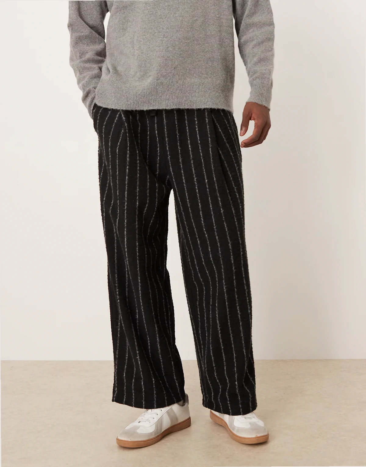 loose sweatpants with stripes in black