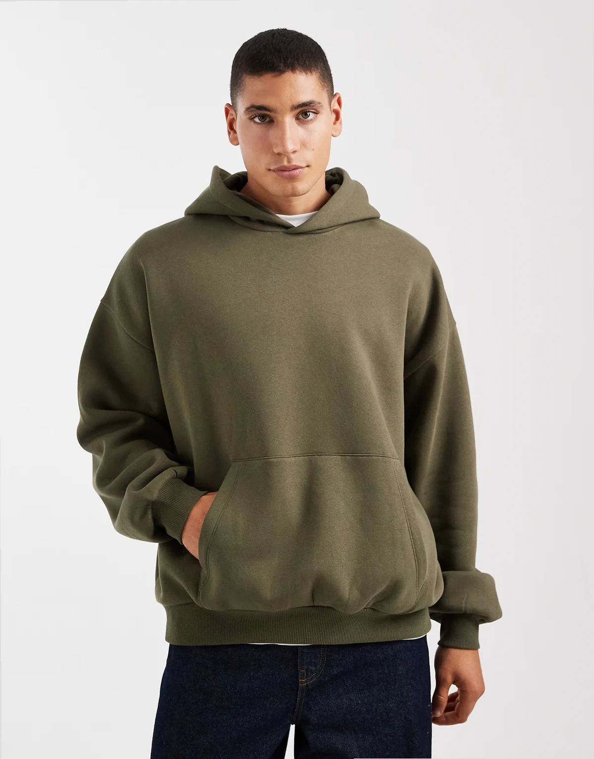 – Essentials – Zielona bluza z kapturem o fasonie extreme oversize