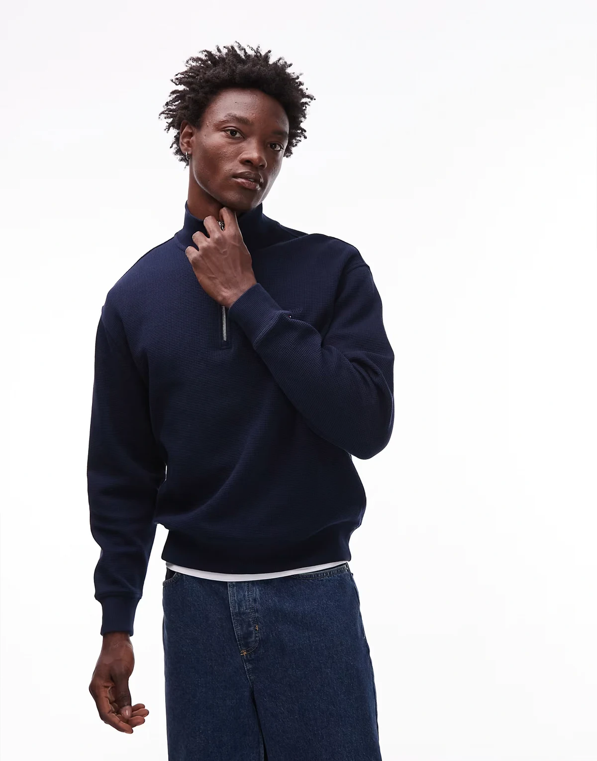 1/4 zip sweatshirt in navy