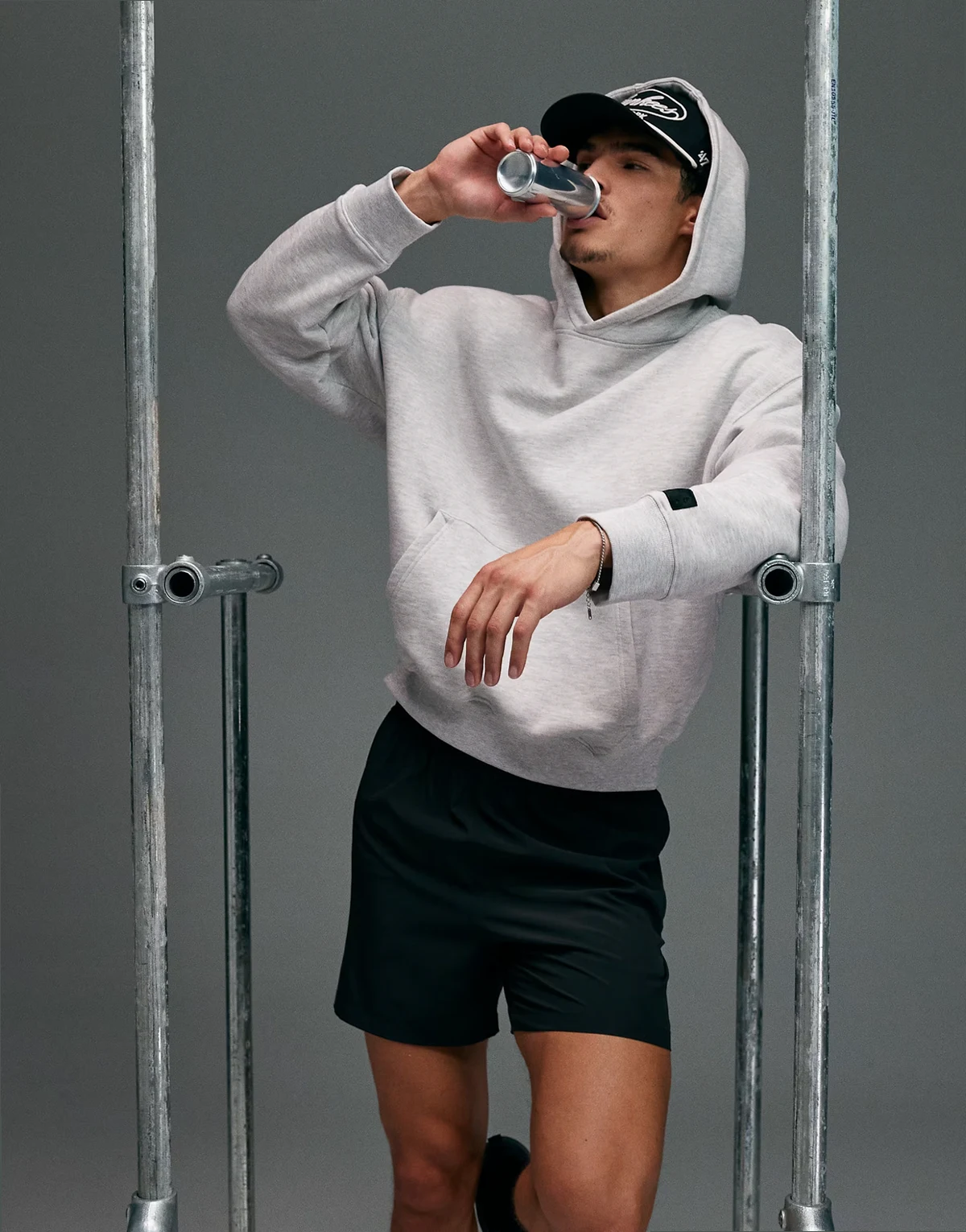 Icon Rest Day heavyweight 440gsm cotton oversized boxy hoodie in light gray heather