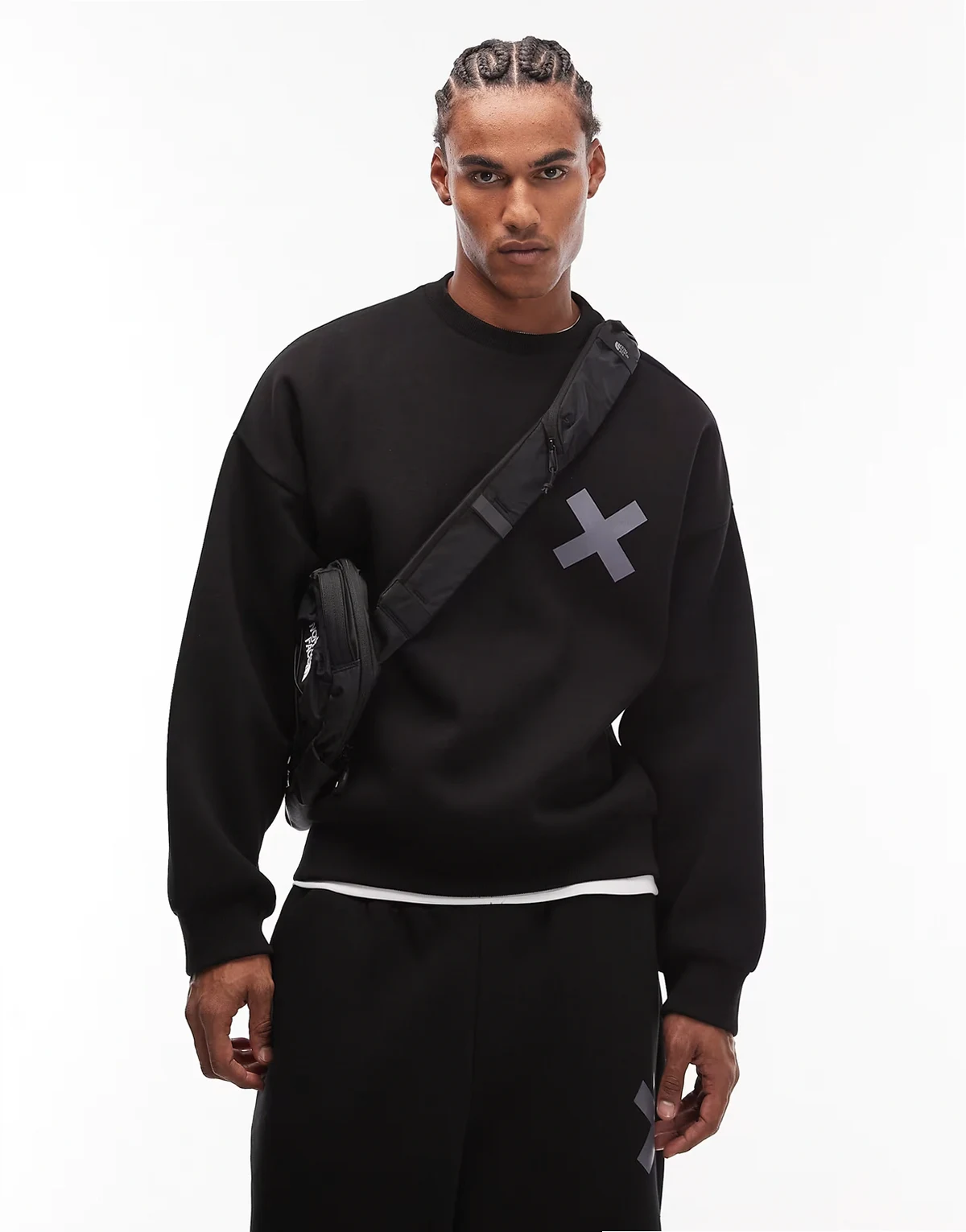 heavyweight boxy sweatshirt in black