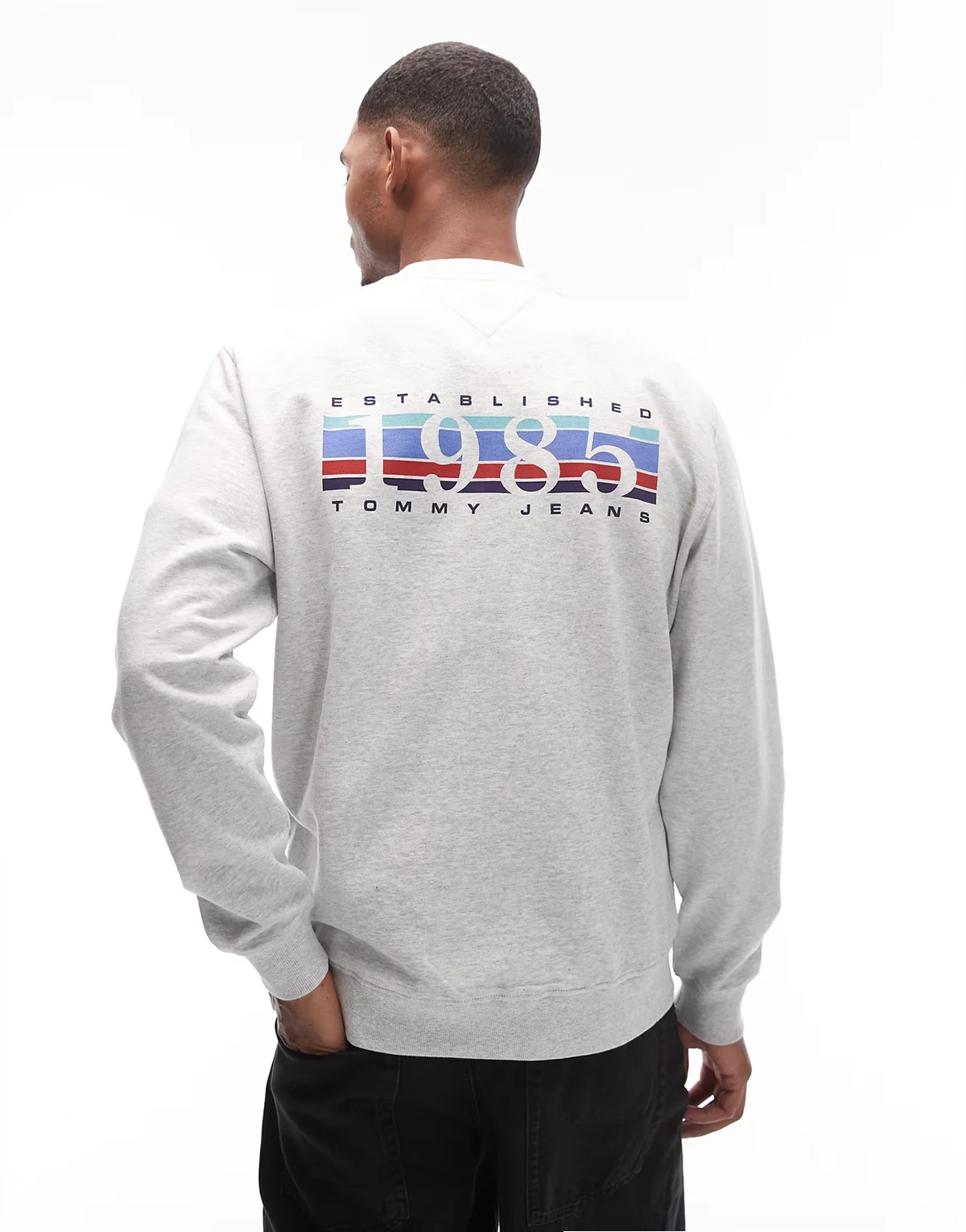 gradient graphic 1985 chest logo sweatshirt in gray