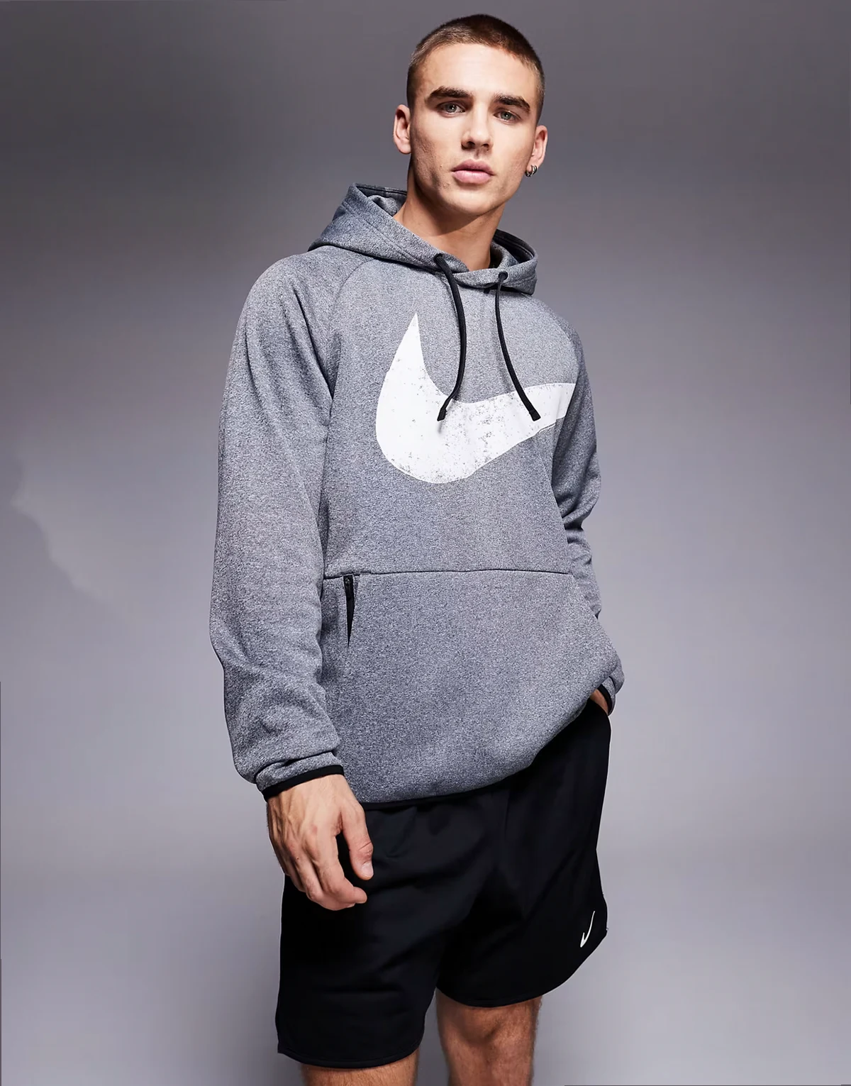 Therma-Fit Swoosh graphic hoodie in black