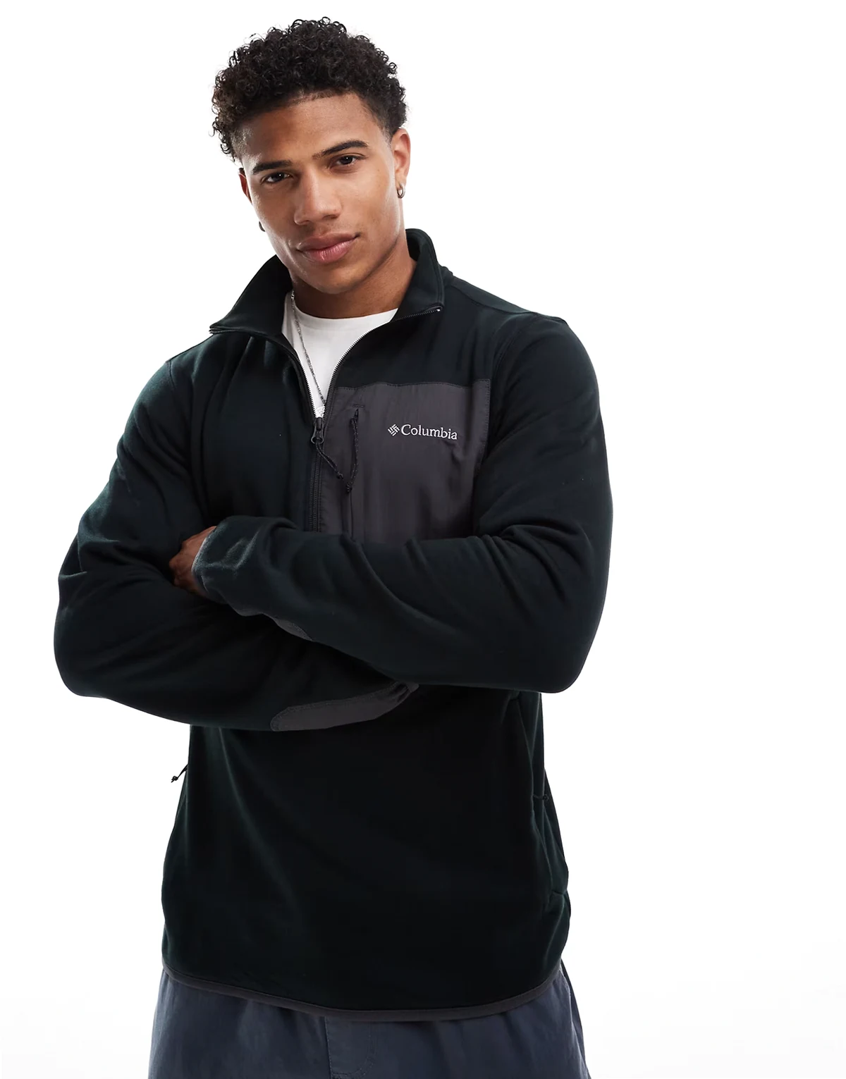 – Hike – Czarna bluza polarowa z zamkiem pod szyją