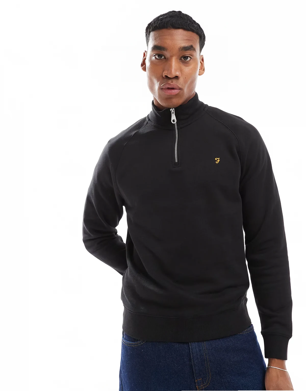 jim 1/4 zip sweatshirt in black