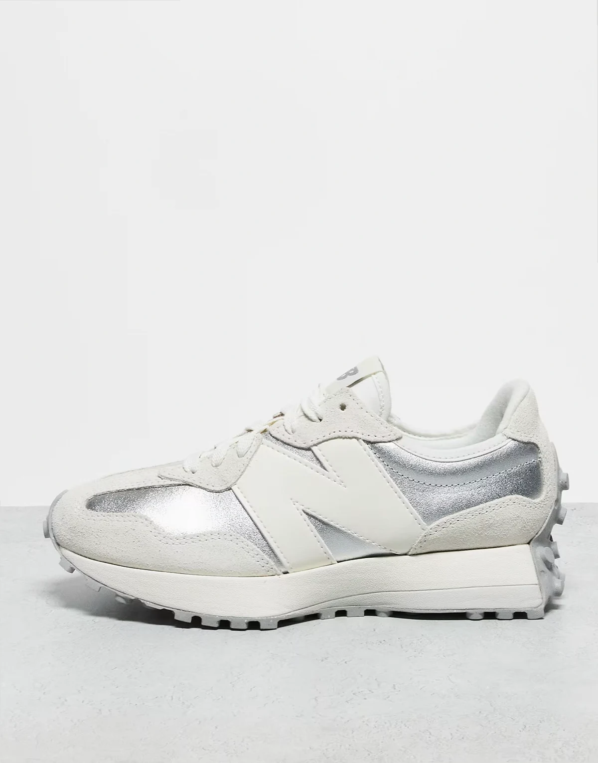 327 sneakers with rubber sole in white and silver