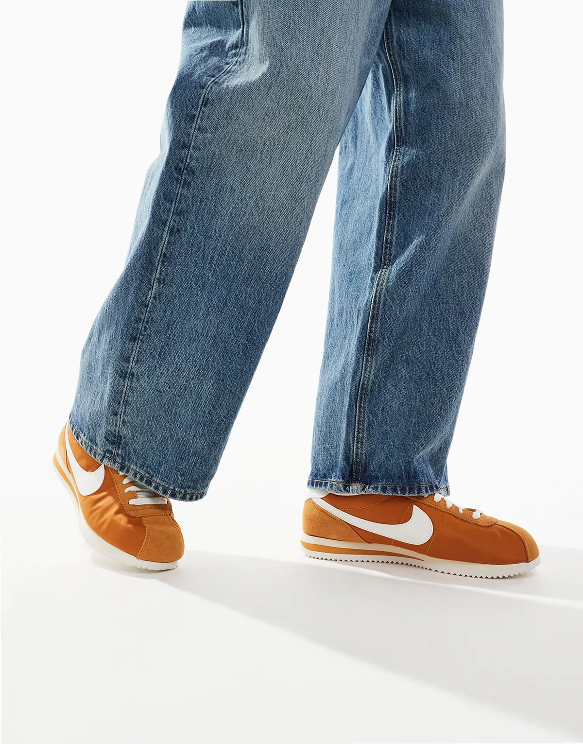 Cortez textile sneakers in light brown and white